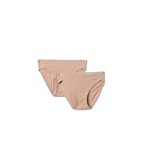 lands end 3x bikini panties clay bisque 2 pair new beige nude tan underwear xxxl - Picture 3 of 3